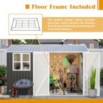 BIRCHTREE Garden Shed Steel Apex Roof House Outdoor Backyard Storage With Lockable Double Doors Window Free Foundation Tool Equipment Organizer Air Vents 10x8FT Anthracite - Image 2