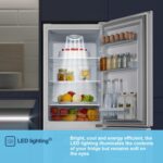 Fridgemaster MC50175A 50cm Freestanding 60/40 Fridge Freezer – 175-litre capacity with Crisper box – Reversible Door – LED Lighting- 4 Star Freezer Rating – White – E Rated - Image 5