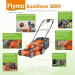 380R Electric Rotary Lawn Mower – 38 cm Cutting Width, 45 Litre Grass Box, Close Edge Cutting, Rear Roller, Central Height Adjust, Space Saving Storage Features - Image 2