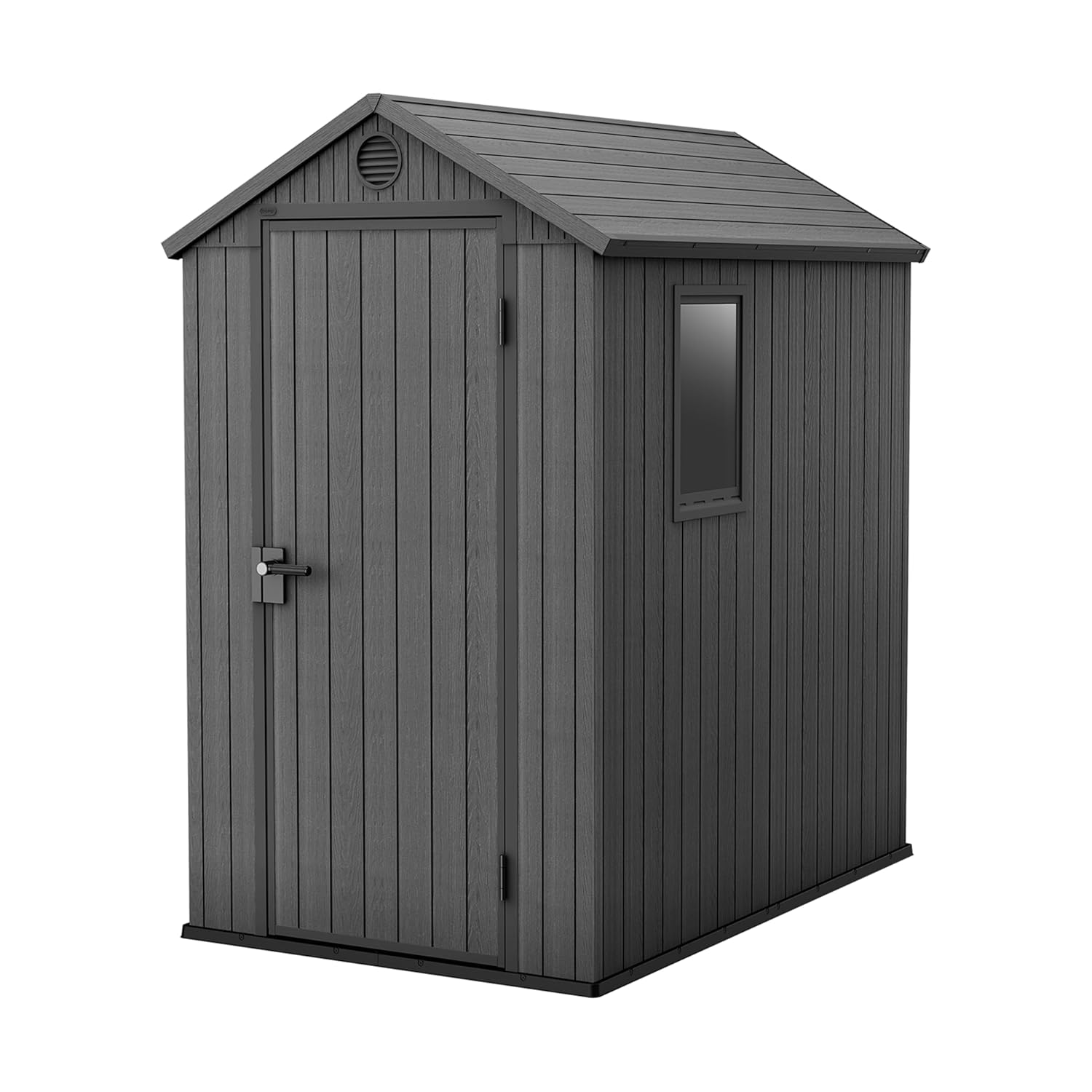81IIrmpFWQL._SL1500_.jpg Keter Darwin Outdoor Apex Single Door Garden Storage Shed 6 x 4ft Grey Wood Look and Feel | Fade Free | All Weather Resistant | Safe and Secure | Zero Maintenance | 15 year… - Image 1