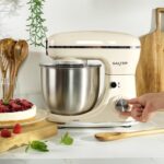 Salter Retro Cream Stand Mixer – 5L Electric Food Kitchen Mixer, Stainless Steel Removable Mixing Bowl, Accessories Included, Dough Hook, Wire Whisk, Beater, 8 Speed Settings &… - Image 6