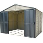 WoodBridge II PLUS 10.5 x 8 (8.02 m2) Plastic Garden Shed with Metal Foundation Kit and 2 Fixed Window, Strong Metal Roof Structure and Maintenance-Free Storage Shed,… - Image 6