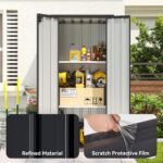 Aoxun 2.5×1.5ft Vertical Shed Outdoor Storage Cabinet Outdoor & Indoor Use Metal Vertical Shed with 3 Layer Outdoor Waterproof Tall Cabinet 2 Adjustable Shelves for Garage,… - Image 3