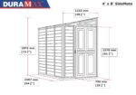 SideMate PLUS 4 x 8 (2.95 m2) Plastic Garden Shed with Metal Foundation Kit, Reversible Door, Strong Metal Roof Structure, Maintenance-Free Vinyl Shed – Dark Grey - Image 10