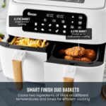 SD10410WHT Nordic Duo 13-in-1 Air Fryer with Dual Non-Stick Baskets, Swan Cyclone Technology, 13 Pre-Set Functions, Match Cook, 8L, 1600W – 1800W, White - Image 3