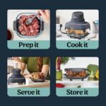 Portable Air Fryer, 3.8L, 4-in-1: Air Fry, Roast, Keep Warm, Recrisp, Space Saving Compact Design, 2x Removable Glass Containers & Lids, 1700W, Cyber Space Blue… - Image 9
