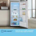 Freestanding Upright Larder Fridge, Reversible Door, 242 Litre, 55cm Width, White, E Rated - Image 5