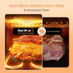 Dual Blaze Air Fryer with Top & Bottom Heating, No Shaking & No Preheating, 6.4L Capacity, No Noise During Cooking, Black - Image 3