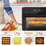 30L Air Fryer Oven XXL with Rotisserie, Mini Oven with 20 Programs, 9 Accessories, 360°Hot Air Circulation Technology, LED Touchscreen, Double-layered Glass Door, Recipe Book - Image 4