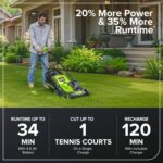 24V Cordless Lawnmower with Brushless Motor for Smaller Lawns up to 140m², 33cm Cutting Width, 30L Bag, Lawnmower with 24V 4Ah Battery & Charger, 3 Year… - Image 2
