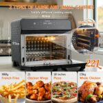 22L Dual Zone Air Fryer Oven With Rotisserie,Large Double Air fryers Mini Ovens Digital 2400W 10 in 1 Airfryer Countertop Convection Oven electric and… - Image 3