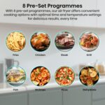 11L Dual Zone Air Fryer – 2700W Energy-Saving Colour Touch Display Cooker with 8 Cooking Functions – Fries, Steak, Chicken, Grill, Fish, Shrimps, Pizza, Dehydrate, Black - Image 8
