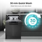 HS523E15BUK Slimline 10 Places Free Standing Dishwasher Black with 30 Minutes Quick Wash [Energy Class E] - Image 5