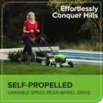 48V (2x24V) Self Propelled Cordless Lawnmower for Large Lawns up to 480m2, 46cm Cutting Width, 55LBag PLUS Two 4Ah Batteries and Twin Charger, 3 Year Guarantee… - Image 7