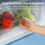 IG255W Freestanding Under Counter Larder Fridge with 2 Adjustable Glass Shelves, 1 Salad Drawer with Shelf On Top, Reversible Door, 131 Litre Capacity, 55 cm Wide, White - Image 6