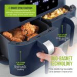 T17137CMNB Vortx 8.5L Dual Basket Air Fryer with Dual Cook Function, 2400W, Midnight Blue & Chrome - Image 5