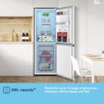 MC55251DE 55cm Freestanding 256 litre 50/50 Fridge Freezer with Non-plumbed Water Dispenser – Frost Free – LED Lighting- 4 Star Freezer Rating -White – E Rated,… - Image 5