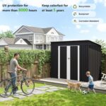 UDPATIO Metal Shed 8×4 FT, Outdoor Garden Storage, Waterproof Metal Shed for Firewood, Garbage Can, Tool, Lawnmower, Bike Shed, Galvanized Steel with Lockable Door for Backyard,… - Image 5