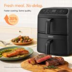 Turbo Tower Compact 8.6L, 39% Space-Saving Double-Stack Airfryer, Ceramic PFAS-Free,TurboBlaze Dual DC Motors for Even & Faster Cooking, Perfect for Family Meals - Image 9