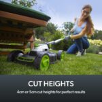 SLM50 Small Alloy Steel Lawnmower | Cordless Electric Lightweight Grab and Go | 2 Cutting Heights | 5200 RPM 10 Inch Width | 18 V | 30 mins Runtime, Grey/Green/White - Image 7