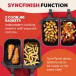 Instant Pot – Vortex Plus Dual Black Air Fryer – Large 7.6L, Family Size – Twin, Double 3.7L Baskets, Clear Window, Food Dehydrator, Grill, Bake, Roast, Reheat, Non-Stick, Easy… - Image 6