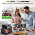 Air Fryer and Grill, 4 Litre Airfryer, 7 in 1, Preset Cook Modes, Transparent Fry Bowl, Cook Shrimp, Steak, Fries, 4L Glass Air Fryer and 1.2L Grill, Black - Image 8