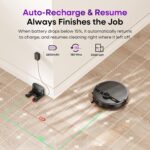 MONSGA MS1 Robot Vacuum Cleaner with Mop, 7000Pa Robotic Vacuum with Lidar Navigation, 180mins Runtime, 5 Editable Maps, APP/Remote/Voice Control, Ideal for Hard Floors and Carpets - Image 7