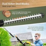 Pole Hedge Trimmer Cordless – Long Reach Telescopic Extendable Cutter for Hedges, Bushes, Branches, Shrubs – 2x 20V Batteries, Charger, Harness, 135° Adjustable Head,… - Image 3