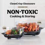 CRISPi Portable Air Fryer, 3.8L, 4-in-1: Air Fry, Roast, Keep Warm, Recrisp, Space Saving Compact Design, 2x Removable Glass Containers & Lids, 1700W, Stone FN101UKST - Image 4