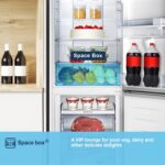 MC55251DE 55cm Freestanding 256 litre 50/50 Fridge Freezer with Non-plumbed Water Dispenser – Frost Free – LED Lighting- 4 Star Freezer Rating -White – E Rated,… - Image 8