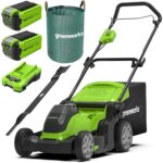 40V Cordless Lawnmower for Lawns up to 500m², 41cm Cutting Width, 50L Bag, Two of 40V 2Ah Batteries & One Charger, 3 Year Guarantee-G40LM41K2X, Green, Black, Grey - Image 6