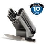 Foodi StaySharp Knife Block with Integrated Sharpener 5 Knives and Scissors (1 pair), Sharp 6-Piece Knife Set Chef, Bread, Slicing, Utility, Paring Knives & Scissors,… - Image 3