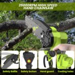 Pole Hedge Trimmer & Chainsaw Set, 2 * 4.0Ah Battery Rechargeable 7.05Ft Extension Pole 550W Pure Copper Motor 0-135° Adjust Angle Long Reach Trimmer Pruning Branch for… - Image 7