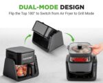 Air Fryer and Grill, 4 Litre Airfryer, 7 in 1, Preset Cook Modes, Transparent Fry Bowl, Cook Shrimp, Steak, Fries, 4L Glass Air Fryer and 1.2L Grill, Black - Image 5