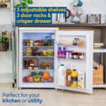 Russell Hobbs Under Counter Larder Fridge 127 Litre with Adjustable Thermostat & Feet, 3 Removable Shelves, Internal LED Light, Reversible Door, White, 2 Year Guarantee… - Image 4