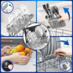 Table Top Dishwasher DW5 BK 950W Compact Tabletop Dish Washer Mini 5L Dishwashers with 8 Wash Cycles Electric Countertop Cleaner for Quick Eco Cleaning Plates Glass… - Image 4