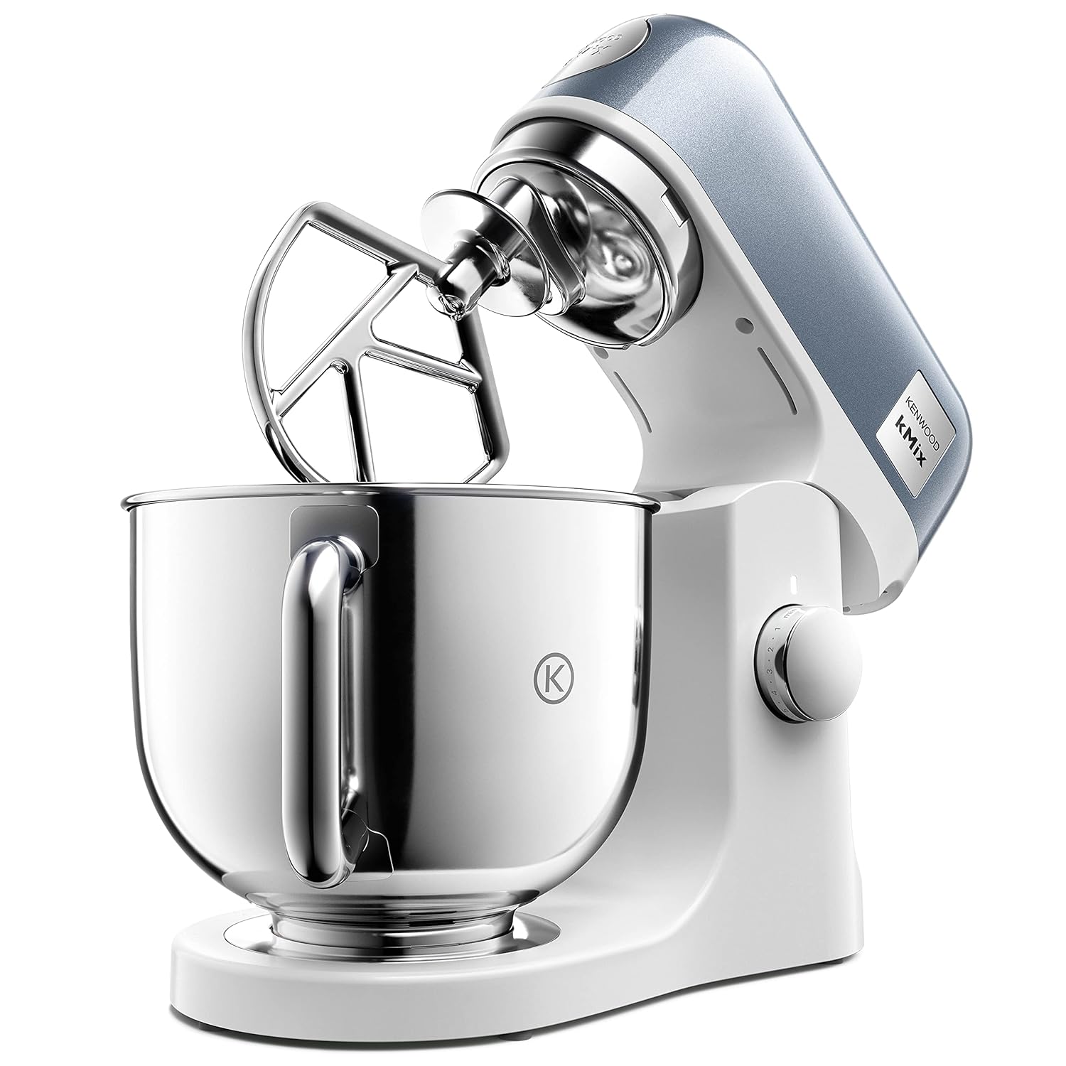 81iFJMqHHDL._SL1500_.jpg Stand Mixer KMX760ABL for Baking, Stylish Kitchen Mixer with K-beater, Dough Hook and Whisk, 5 L Stainless Steel Bowl, Removable Splash Guard, 1000 W, Editions Blue - Image 1