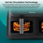 11L Dual Zone Air Fryer – 2700W Energy-Saving Colour Touch Display Cooker with 8 Cooking Functions – Fries, Steak, Chicken, Grill, Fish, Shrimps, Pizza, Dehydrate, Black - Image 10