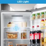 Midea MDRB379FGD02 273L 60/40 Freestanding Fridge Freezer, 173L Fridge, 100L Freezer, Frost Free, Fast Cool & Fast Freeze Mode, 54.7W x 63.2D x 180H cm, Stainless Steel - Image 8