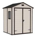 Keter Manor Outdoor Apex Double Door Garden Storage Shed 6 x 8ft Beige Brown Wood effect | Fade Free | All Weather Resistant | Safe and Secure | Zero Maintenance | 15 year Warranty - Image 5