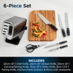 Foodi StaySharp Knife Block with Integrated Sharpener 5 Knives and Scissors (1 pair), Sharp 6-Piece Knife Set Chef, Bread, Slicing, Utility, Paring Knives & Scissors,… - Image 5