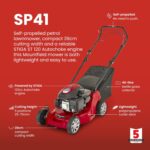 SP41 Petrol Lawnmower, Self-Propelled, 39cm cutting width, 123cc ST120 Autochoke petrol engine, Up to 250m², Includes 40L Grass Collector - Image 6