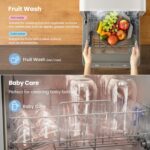 Table Top Dishwasher, Mini Countertop Dishwasher with 6+3 Programs, Steam Wash, Baby Care & Fruit Wash, No plumbing, Delay Start, 72H Storage, Perfect for Singles or… - Image 8