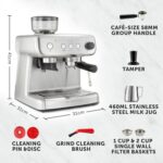Breville Barista Max Espresso Machine | Latte & Cappuccino Coffee Maker with Integrated Bean Grinder & Steam Wand | 2.8 L Water Tank | 15 Bar Italian Pump | Stainless Steel - Image 6