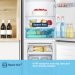 MC55240ES 55cm Freestanding 252L 50/50 Fridge Freezer – LED Lighting, Silver – E Rated, H174.3 x W55.4 x D55.8 (cm) - Image 8