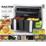 EK4548 Dual Air Fryer – Double Drawer, 2 XL Non-Stick Cooking Trays, Sync & Match Cook Function, Independent Cooking, 8.2L, Sensor Touch Display, 12 Presets, Oil Free,… - Image 3