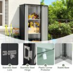 Aoxun 2.5×1.5ft Vertical Shed Outdoor Storage Cabinet Outdoor & Indoor Use Metal Vertical Shed with 3 Layer Outdoor Waterproof Tall Cabinet 2 Adjustable Shelves for Garage,… - Image 7