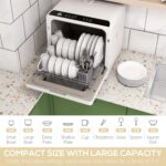 Table Top Dishwasher, Mini Countertop Dishwasher No Plumbing with Built-in 6L Water Tank, 6 Programs, Touch Control, LED Display, 4 Place Settings, Dual Water Supply and… - Image 3