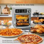 15L Large Air Fryer Oven For Family Digital Knob 1700W 10 in 1 Airfryer Toaster Air Convection Mini Oven electric and grill,Fast Cooking,Cookbook - Image 4
