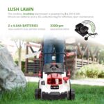 Cordless Lawnmower 40V – Brushless Motor Lawn Mower with 2x 4.0Ah Batteries & Dual Charger, 37cm Width, 6 Heights – Heavy Duty Lawnmower for Medium and Large Gardens – 35L… - Image 2